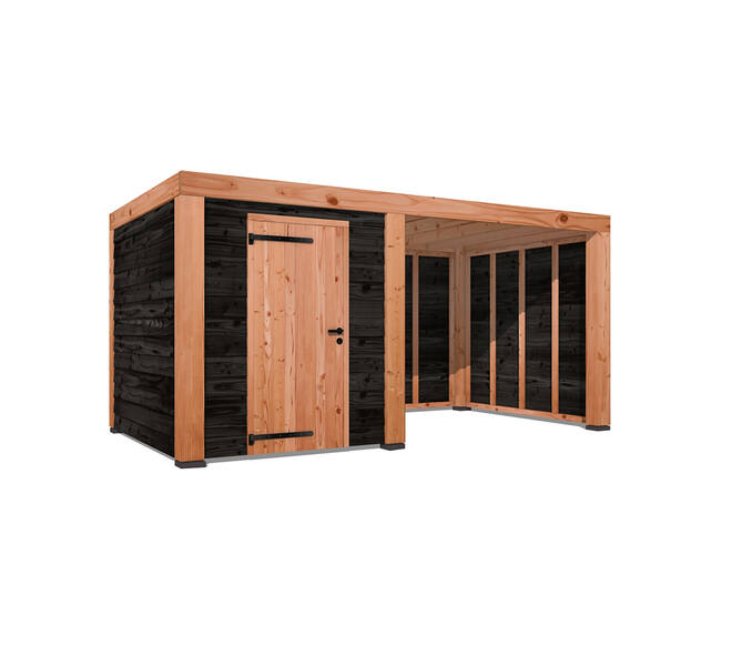 Douglas Overkapping Strak 3x5m. | Type 22 met schuur 01